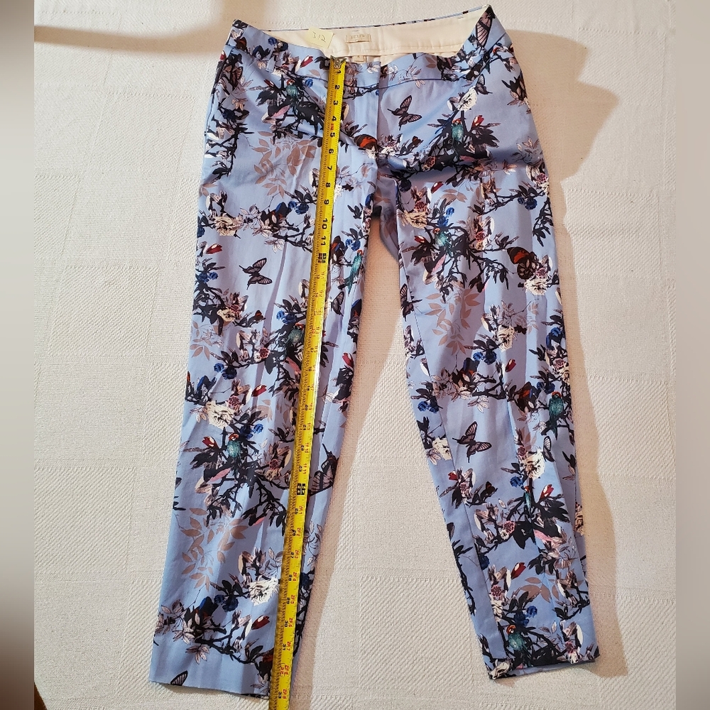 J. Crew Blue and White Cropped Ankle Pants